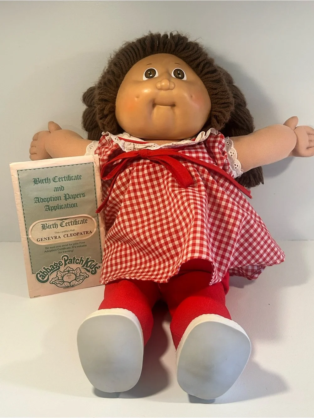 1985 Cabbage Patch Kids Genevra Cleopatra Doll Birth Certificate Adoption Papers - Picture 1 of 16